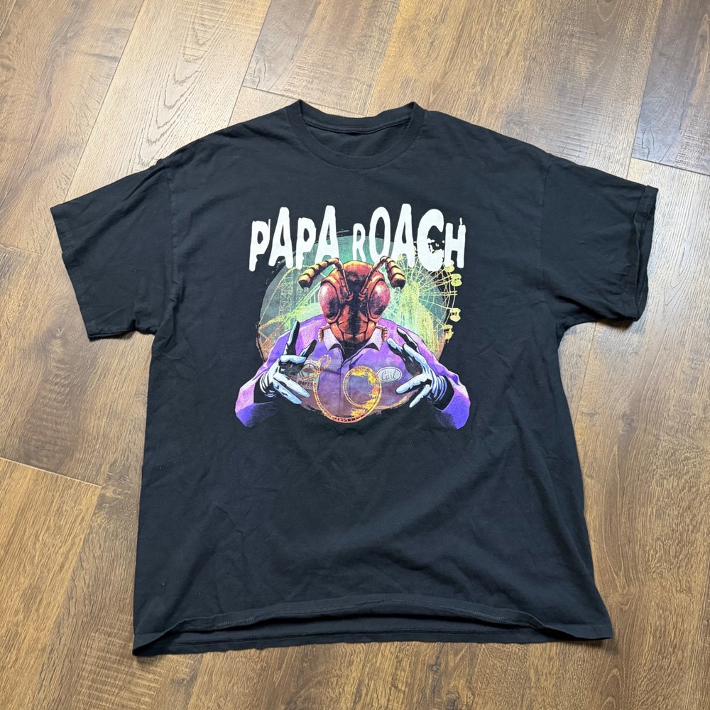 Papa Roach Mens Large Black Kill The Noise 2022 Tour Graphic Band T Shirt
